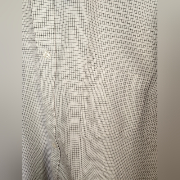 Tasso Elba Button Up Shirt Men's XL White Striped 100% Egyptian Cotton Non Iron - Picture 5 of 7